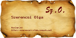 Szerencsi Olga névjegykártya