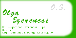olga szerencsi business card